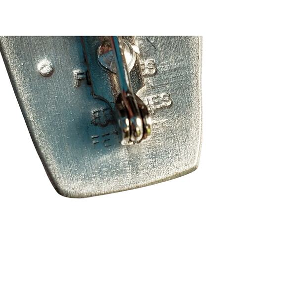 Alice Seely Pewter Abstract Art Brooch Pin Set Signed Artist Modernist Fetishes - Picture 7 of 7